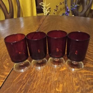 Cristal D' Arque Ruby Red Luminarc Cavalier Cordials Set Of 4